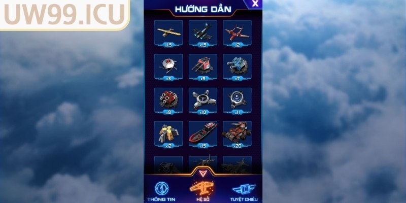 Các loại sinh vật trong King Of The Sky UW99