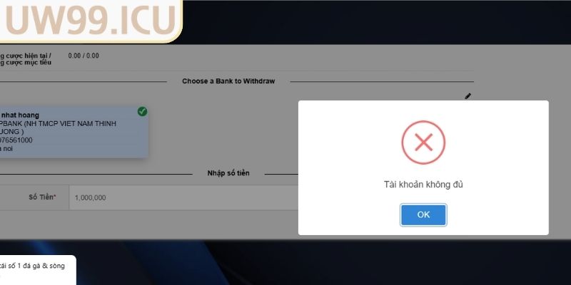 Những điều lưu ý rút tiền UW99  để không gián đoạn